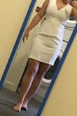 I absolutely loved the style of the dress and the top part fit me perfectly. I have a larger butt/hip, thus the dress did fit tighter in that region. Because the dress is white, it really showed everything and wasn't super flattering in that area. So, if you are curvier, this dress might not fit super well. - Madi H.