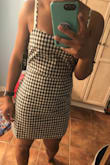 Cute dress but cheaply made. It's also not the easiest dress to put on the zipper runs down the side and stops about 2-3 inches from the top, idk why they didn't have it go all the way to the top. If it was easier to put on and not so short I would keep this. - Fredricka B.