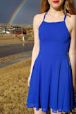 I absolutely love this dress! I ordered in a large and fits perfectly! I woukd highly recommend this to anybody looking for a graduation outfit. Super beautiful (not to mention the back) - Aubrey K.