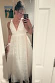I got this dress after seeing a girl on TikTok wearing it, and as soon as I saw it I loved it. So happy with how it looks, can't wait to wear it for my big day:) Also, for the taller ladies, I'm 5'9 and planned to wear flats for the dress, and it hits just at my ankle, so it's just long enough for me to wear flats, don't know how it would be if I wore heels. - Reagan P.