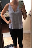 Love this top for a cute but fun going out during the day top. It does fit a bit funny in the front at times (I just readjust) - but I still love it! - Tonya K.
