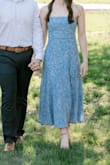 I love this dress! I ordered for our engagement photos and it was the perfect choice. It fit perfectly and the straps in the back make it adjustable to many upper body types. I am only 5'2, so most dresses are too long for me, but this dress was the perfect length. Highly recommend! - Maya D.