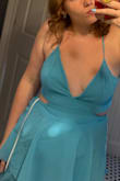 Hi, it's very cute. Just not the fit. I'm looking for and it is a little more green and dark, then just blue in real life then in the photo. - Chloe B.