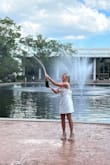 This dress is perfect for my college graduation.  It is classy and comfortable.  The fabric is rich.  Love the way it looks on me. - Angela C.