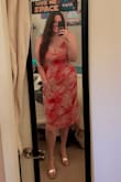 I debated ordering this dress for so long because the size chart recommended an XXL for my measurements, but only an XL was in stock. Enough reviews said that they sized down from the size chart, so I took the risk. Boy, am I glad I did!!! The dress fits me perfectly in an XL. I genuinely think an XXL would've been way too big on me. I'm going to need help fixing the straps when I wear it out, but other than that, it looks gorgeous! - Morgan L.