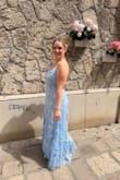 Wore for a wedding in Sitges, Spain, and it was perfectly breathable! Comfortable fit, good air flow with the slit. Should have hemmed it and sewed the bust area in. - Amanda A.