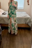 I ordered this dress for a Spring engagement party. Color was true to the photos, and it was so comfortable! I'm 5'7" and wore 3 1/2" heels, and the length was perfect on me. The sleeves were comfortable and long enough, which is a plus. I received so many compliments. I'm hoping I have another occasion to wear this stunner to - Lauren V.