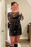 I loved this unique dress. Lots of compliments on it! It was very short on me, but I prefer micro dresses/skirts. - Leslie C.