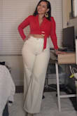 I love these pants. The fix my body perfectly. I'm also a shorty, but the length is just right for my high. - Yeni G.