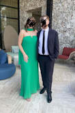 This dress was exactly what I needed for a destination wedding. I kept getting compliments on it! It is true to size, and was the perfect length for me, however, may run long for some. There was an inner slip and a grippy band on the upper hem that provided some extra structure and prevented slipping. The color is as advertised and is stunning, don't shy away from it! - Dakota G.