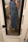 I would definitely recommend staying true to your size! I am usually a medium but ordered a large because I like a loose fit. But it's a little looser than I expected! Still very excited to wear it to a wedding!!! - Kourtney F.