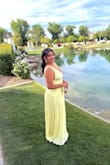 This dress was beautiful and everyone loved it. It did fit a little tight but nothing crazy. It was long so I got it altered and also taken in a little on top to raise the girls lol. Overall 10/10. - Melissa F.