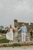 I got this dress to wear for my engagement photoshoot, and it looked so good! I'm pretty short, so it did go to the ground on me, and I had to have it tailored to be a little shorter. - Casey S.