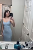 I really love this dress!! It fit so well and I was even able to wear a strapless bra with no issues! It was definitely a good wedding guest dress! I unfortunately didn't get any pictures of the back, but the fit of the dress made the view good from back there if you know what I mean lol! - Alyssa J.