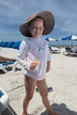 The hat is so cute. It's adjustable and rolls up for packing! My daughters and I both wore it for a nice layer of protection from the sun - Crystal R.