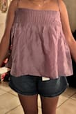 I thought this shirt was very cute, but once I tried it on, I didn't think it was my style. My cousin said the shirt made me look wide. I will be returning. - Vanessa C.