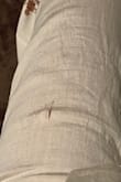 I've only worn this 2 times, to go out to dinner. And it's already frayed! The fabric is so thin and fragile that it now has a hole just from me touching my lap! - Nicole L.