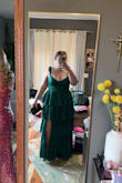 Super tight on chest area. Zipper was the biggest hassle ever, it took 3 people and 15 minutes to get it zipper bc it gets stuck on the seams. Otherwise I liked the dress, color, and ruffles - Delaney R.
