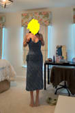 I am 5'4 125lb 32C wearing XS
You definitely need to size up. No stretch. It's an awkward length. I couldn't get it zipped. Returned. - Rachel D.