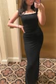 Perfect for a formal wedding. Very comfortable and stretchy. The ruching is very flattering. Straps can be worn up on your shoulders or off- they will naturally fall while dancing anyway. - Candace P.