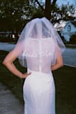 I paired a Lulu's dress (Akasha White Sheer Lace Mixed-Media Maxi Dress) with the 'Bride to Be' veil and never felt prettier. It is the perfect length and just needed some steaming, but it was beautiful. - Demisha R.