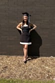 I bought this for my MBA graduation, and it was perfect. Not too thin, hugs the right areas, perfect length. - Michelle H.
