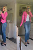 What a fun jacket! This color pops and adds so much fun to my closet. Absolutely love it!! Great quality too!! - Karin R.
