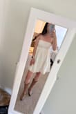 The dress is super cute in person!! The open cut in the back was just a little too open for my liking for the event I was planning to wear this dress out. If that doesn't bother you, then you should definitely get this dress! - Julia U.