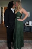 This dress was so flattering!! Perfect length for a tall girl in heels! I wore the XL and it fit great. And no bra needed - Melanie C.