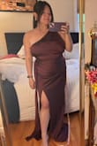 This dress was gorgeous but ultimately wouldn't zip all the way up. I think it could've if I really put my elbows into it, but I had other options that were more flattering. This color was cute and I felt the fit everywhere else was good. I ordered a large, which is usually my Lulus size but would recommend sizing up for this dress. - Hallie L.