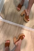 They look heavy- they're not at all! They're so comfy and it does have somewhat of a foam. I don't think I'll get tired in these. My only teeny tiny issue is that the strap is kinda big/loose? If that makes sense? Maybe my feet are too thin? Idk but not a big deal. - Jen H.