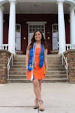 I wore this for my graduation photos and for the actual ceremony. It was lightweight and fit well length wise, although the mid section was a little off. The material does wrinkle fairly easy. I was in the car for 5 minutes and it was already creased. - Kimberly S.
