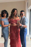 Ordered this for my mom. She's pictured here. She's petite and we had to size up. Dress was very flimsy and ripped easily. Poor quality and only good for a one-time wear but beautiful overall. - Alexandria B.