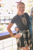 I'd read reviews that said I should size up but I definitely regret not getting the XS. It was final sale though so whatevs, I'm making it work.  Washing and drying helped. It's cute for running around with sneakers or you can dress it up with heels or booties. All around it's worth what I paid for it! - Ashley A.