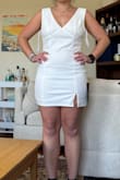 The body fit well; however, this dress can't be worn without a bra, as the cups were quite large, which I thought looked unflattering on me  (I'm a C). - Anna G.