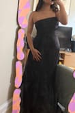 Looks super elegant, although the fabric is not very breathable. The strap is SO painfully short that I will need to take it to be lengthened/replaced. Planning to wear to a BTO wedding! - Teresa C.