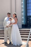 Wore this for my civil ceremony and it was beautiful! It was a little too long for me, but I didn't really mind. The fit was true to size, and it was very comfortable. Definitely recommend this dress - Rocio Z.