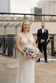 Absolutely loved this dress! I was in between sizes, and the exchange process was super easy! I ended up wearing a size 6. I'm 5'2 and 135 lbs. - Aria F.