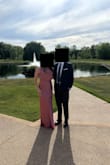 Loved the dress. Just as all satin dresses do, it did stain easily and show everything under the dress. I wore some shapewear and tried not to spill anything. Looked great in pics. Just grazed the floor as a 5'4 with 4 in heels on - Meghan S.