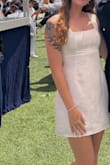Love this dress. The tie in the back makes it adjustable so you can pull the waist in. Very comfy! - Ella M.