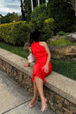 I bought this for a friend's wedding, and the orange color was really vibrant. The seam around the chest was a little tight, but everything else fit well. - Eden L.