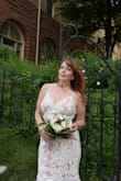 This started out as my backup eloping dress. I was running short on time so I ordered medium and large. The medium was skin tight. The large was too big in the bust and gave me no shape. I stuck with the medium. If you have an hourglass shape, this is a great dress. I might get other colors also. I did get a ton of compliments. I felt very pretty and sexy in this dress. My groom loved it. The lining has stretch. But not the top layer. When in doubt, order two if you can! - Michelle R.