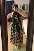 I ordered two floral dresses with different designs, thinking this was my second choice, and it ended up being my favorite. I like where it hits above the waist line so it does not accentuate my hips, but also compliments my smaller bust. The neck line shows off my shoulders nicely, and the see-through back gives it some delicate elegance. - Ceili Q.