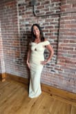 Loved everything about this dress, the pale yellow color, the off the shoulder and the fit! It was so elegant and sexy at the same time. Very comfortable so I could dance all night! - Betty D.