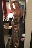 I love this dress sooooooooo much. I haven't even worn it yet but I'm saving it for a special occasion, maybe next New Years. I just couldn't pass it up when I had a discount. It's of course a little long but I have have 6 inch platform heels I can hide underneath. FABULOUS! - Ashley A.