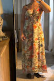 I tried too hard to love this dress. I'm obsessed with the fabric/pattern. But the fit wasn't quite right. The waist was a bit too baggy, and the length was awkward on me. Maybe a small would have been better, but I fear that with no stretch of the fabric, the waist would have been too small. - Brittney H.