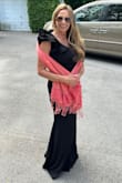 My daughter was married last Saturday. I wore this being the mother of the bride. It fits so well. I received many compliments on it. It was very flattering. The material is very stretchy, and I was comfortable all day and all night. I am 56 and weigh 130 pounds, and wore a 3 inch heel, and it was a perfect length. - SHANE D.