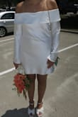 I ordered my usual size - M and L just based off of the other reviews. The large fit perfectly, so I would definitely size up. It was perfect for my courthouse wedding. - Jennia M.