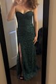 I ordered 5 dresses to try on and this is the one I kept, after having to exchange for size. I normally ignore reviews that say you need to size up, because most things run large on me. Definitely size up! I am an XS and sometimes an XXS, the Small wound up being the size that fit best. I will have to take in the top a wee bit to keep it up, but otherwise it's perfect. This dress is gorgeous and seems more expensive than it is. The floral lace detail is beautiful, and the fabric feels thick and well-made. - Stephanie C.
