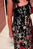Bought this to wear to my niece's early June, semi-formal wedding! I used the fit guide offered on Lulu's site, answering a few quick questions, and got the perfect fit! I loved the beautiful ribbon ties at the shoulders and the vibrant, colorful flowers - both flush and 3D. It also has a back zipper & is fully lined. The dress arrived within 3 days & is made of high quality. I got so many compliments in person and even had people reaching out for dress details after posting a pic on social media. I felt great in this dress!! Don't hesitate - Jennifer K.
